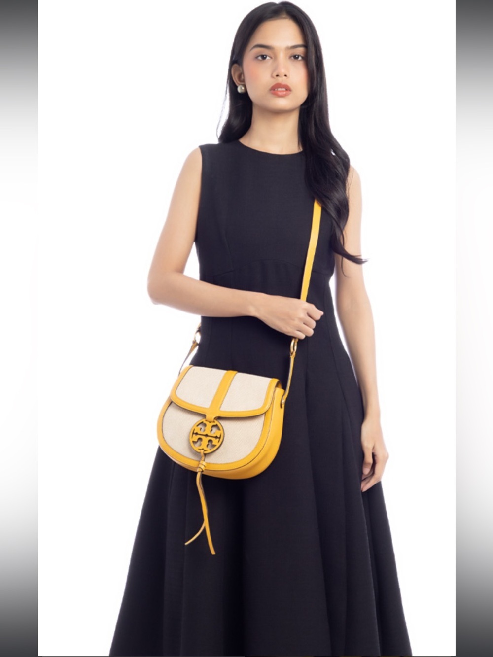 Tory Burch Yellow and Cream Crossbody Bag
